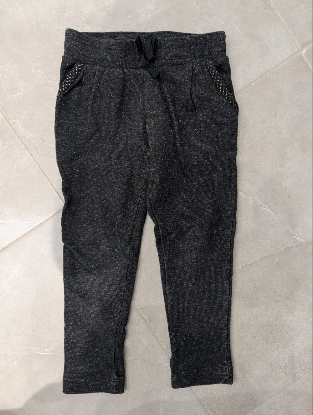 4/$20 Joe Fresh Black Sparkle Jogger Pants Toddler Girls Size 4
